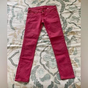 Love Moschino pink skinny ankle jeans